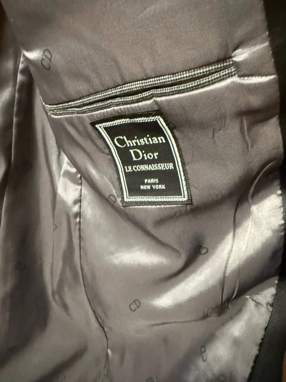Dior Men's Blazer - Charcoal Gray Lining with Black Label